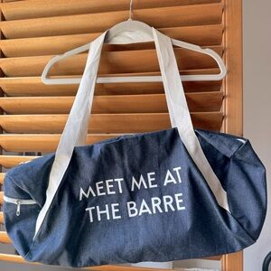 “Meet me at the Barre” Denim duffle bag